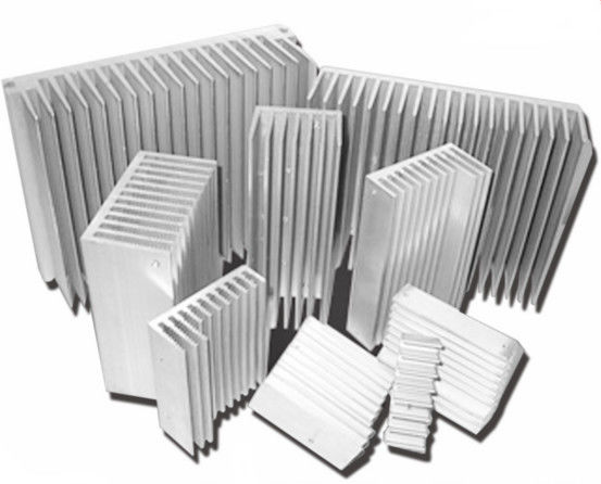 Silvery Anodized Aluminum Heat Sink Extrusion Profiles
