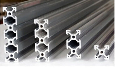 Silvery Anodized Aluminum Extrusion Profiles For Production Line , T Slot Aluminum Profile