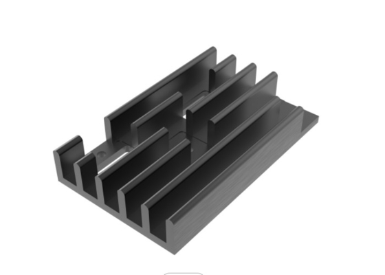 6060 Alloy Aluminum Heatsink Extrusion Profile Black Anodized Electrophoretic