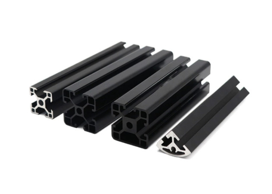 Black Anodized 6063 Aluminium Extrusion Frame System T Shaped Aluminium Profile