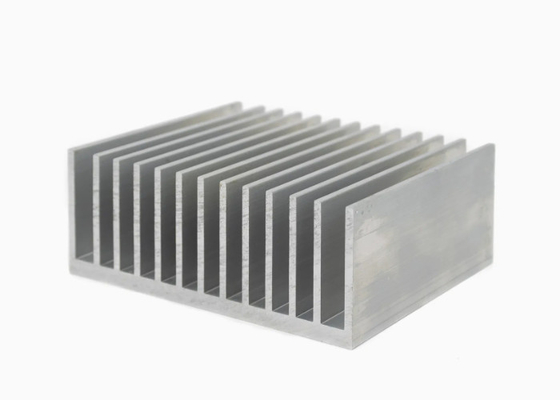 6063 Silvery Anodized Aluminum High Power Heat Sink Extrusion Profiles With CNC Machining