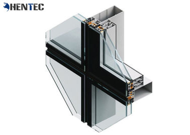 Powder Painted Aluminum Curtain Wall Profile , Aluminum Extrusion Profile