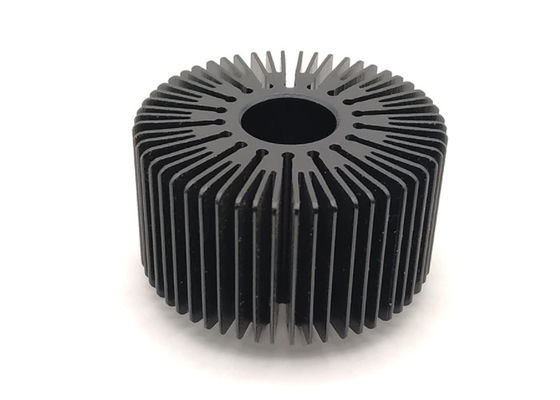 T4 Led Aluminum Heatsink Extrusion Profiles Bright Black Anodized